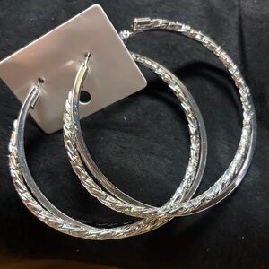 Elegant big Silver Hoop Earrings